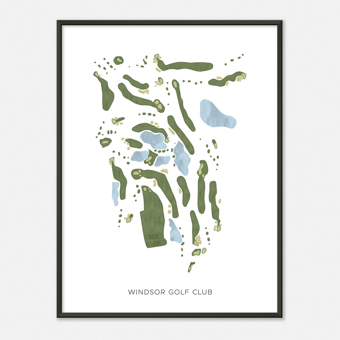 Print of Windsor Golf Club Modern Map