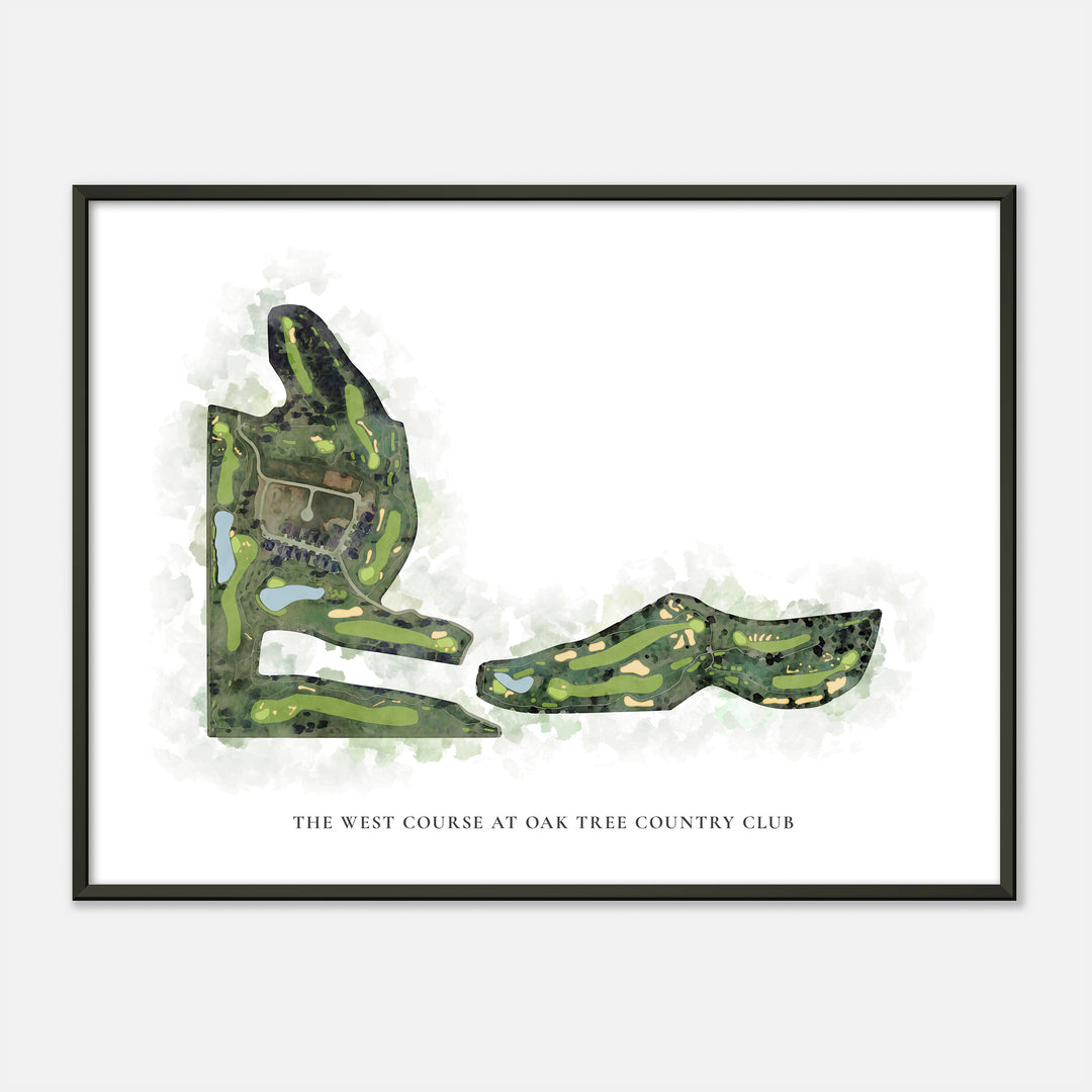 Print of The West Course At Oak Tree Country Club Classic Map