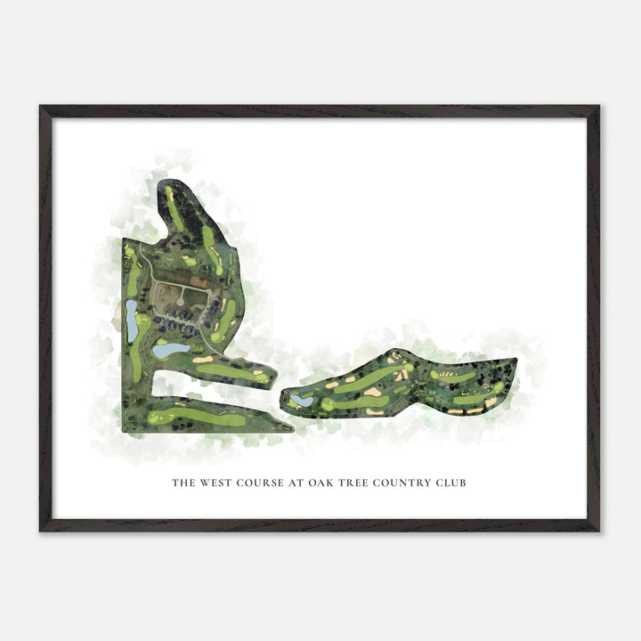 Print of The West Course At Oak Tree Country Club Classic Map