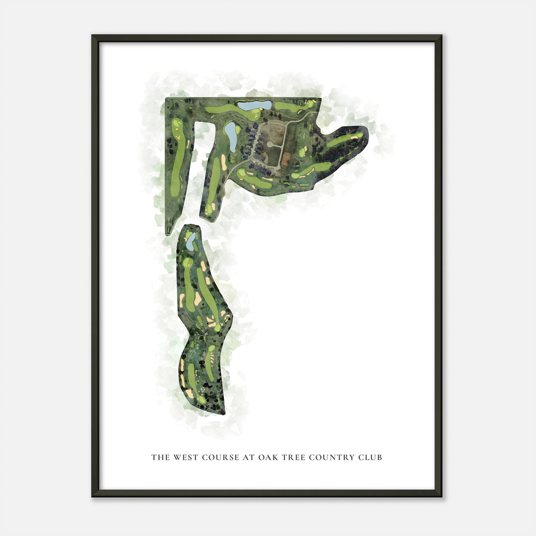 Print of The West Course At Oak Tree Country Club Classic Map