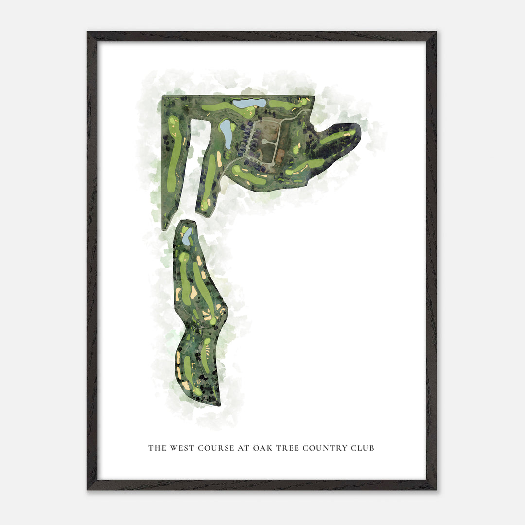 Print of The West Course At Oak Tree Country Club Classic Map