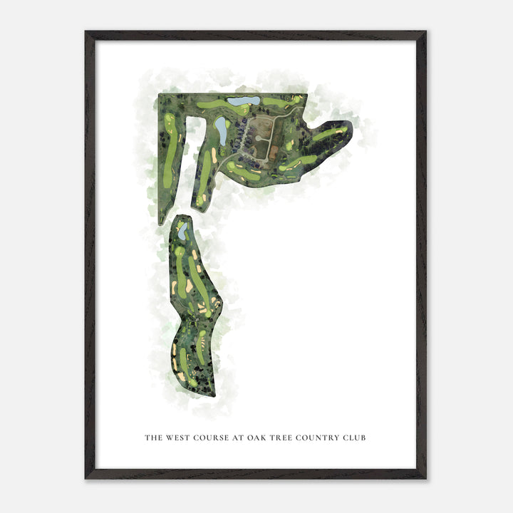 Print of The West Course At Oak Tree Country Club Classic Map