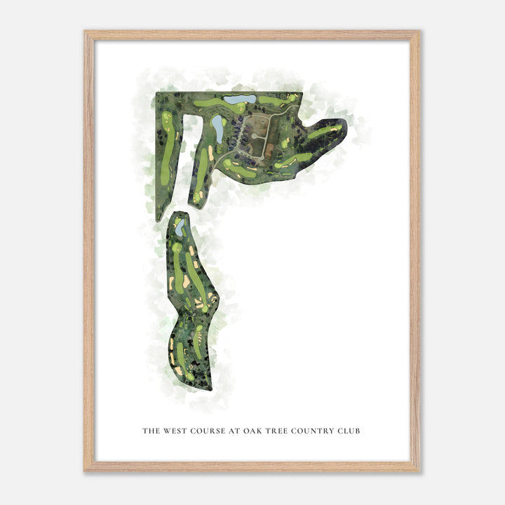 Print of The West Course At Oak Tree Country Club Classic Map