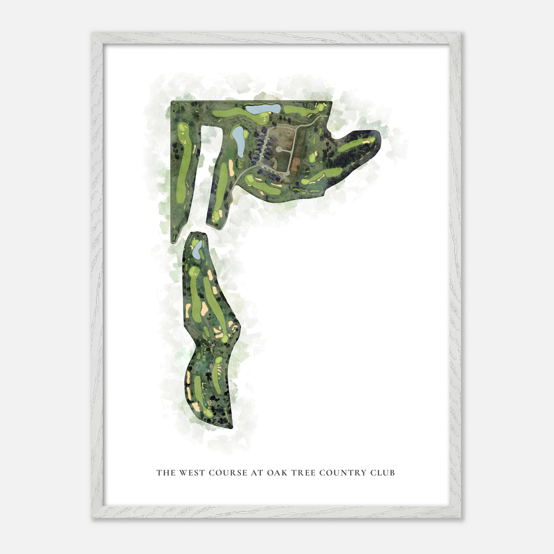 Print of The West Course At Oak Tree Country Club Classic Map