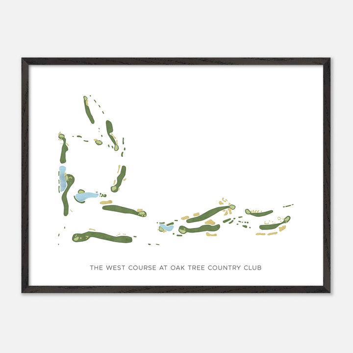 Print of The West Course At Oak Tree Country Club Modern Map