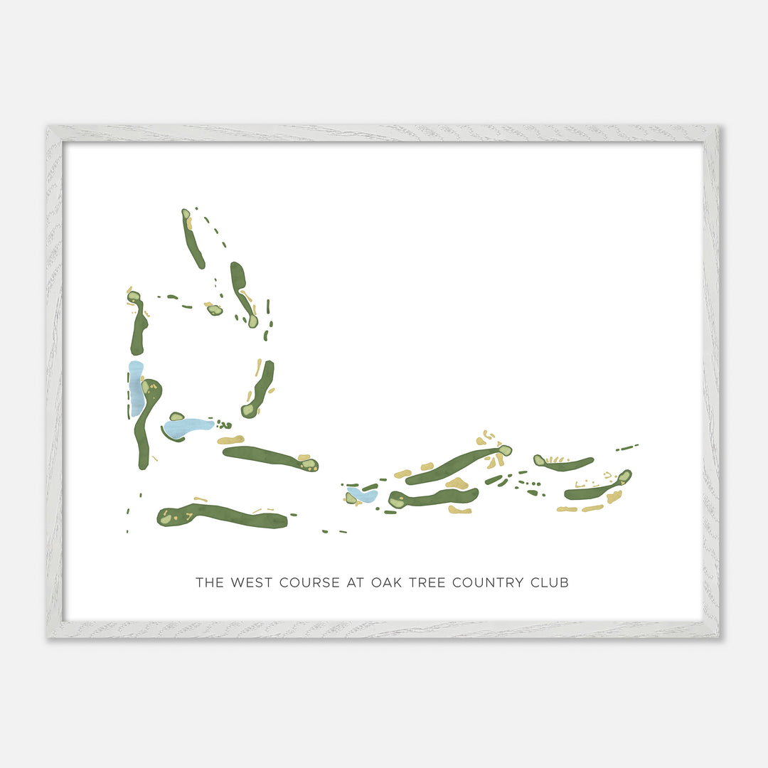 Print of The West Course At Oak Tree Country Club Modern Map