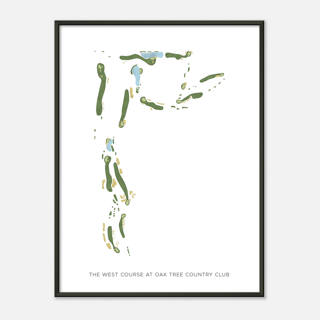 Print of The West Course At Oak Tree Country Club Modern Map