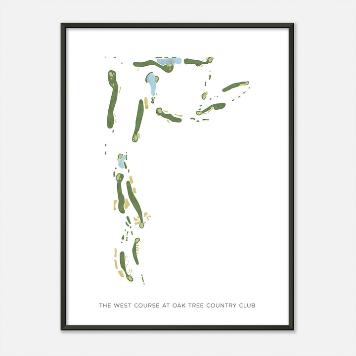 Print of The West Course At Oak Tree Country Club Modern Map