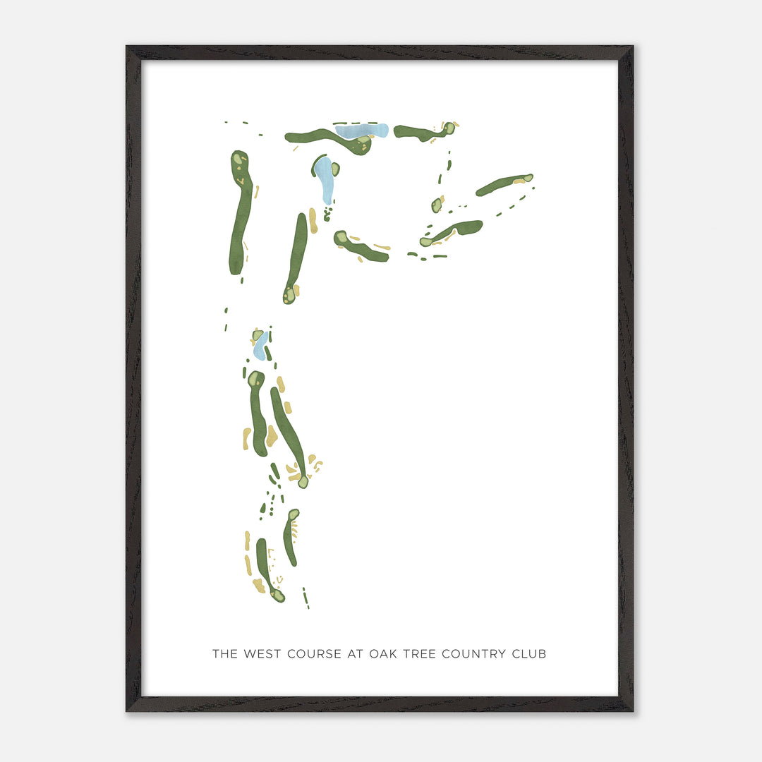 Print of The West Course At Oak Tree Country Club Modern Map