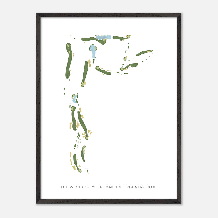 Print of The West Course At Oak Tree Country Club Modern Map
