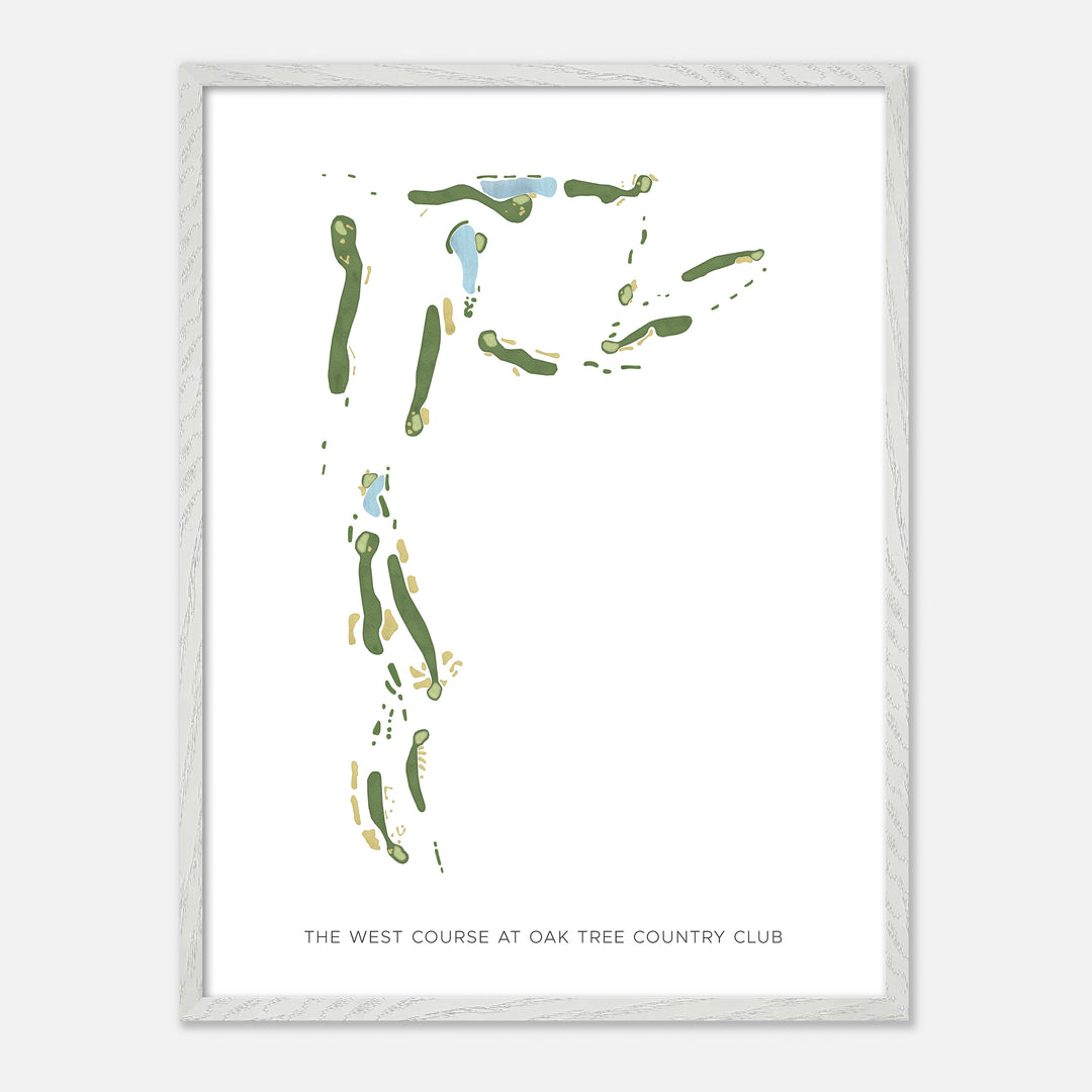 Print of The West Course At Oak Tree Country Club Modern Map