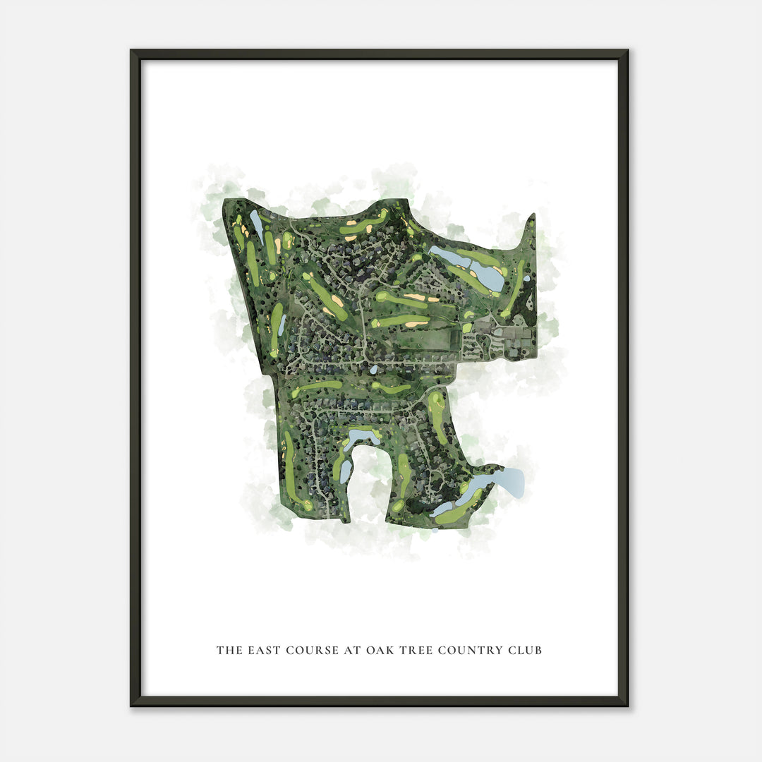 Print of The East Course At Oak Tree Country Club Classic Map