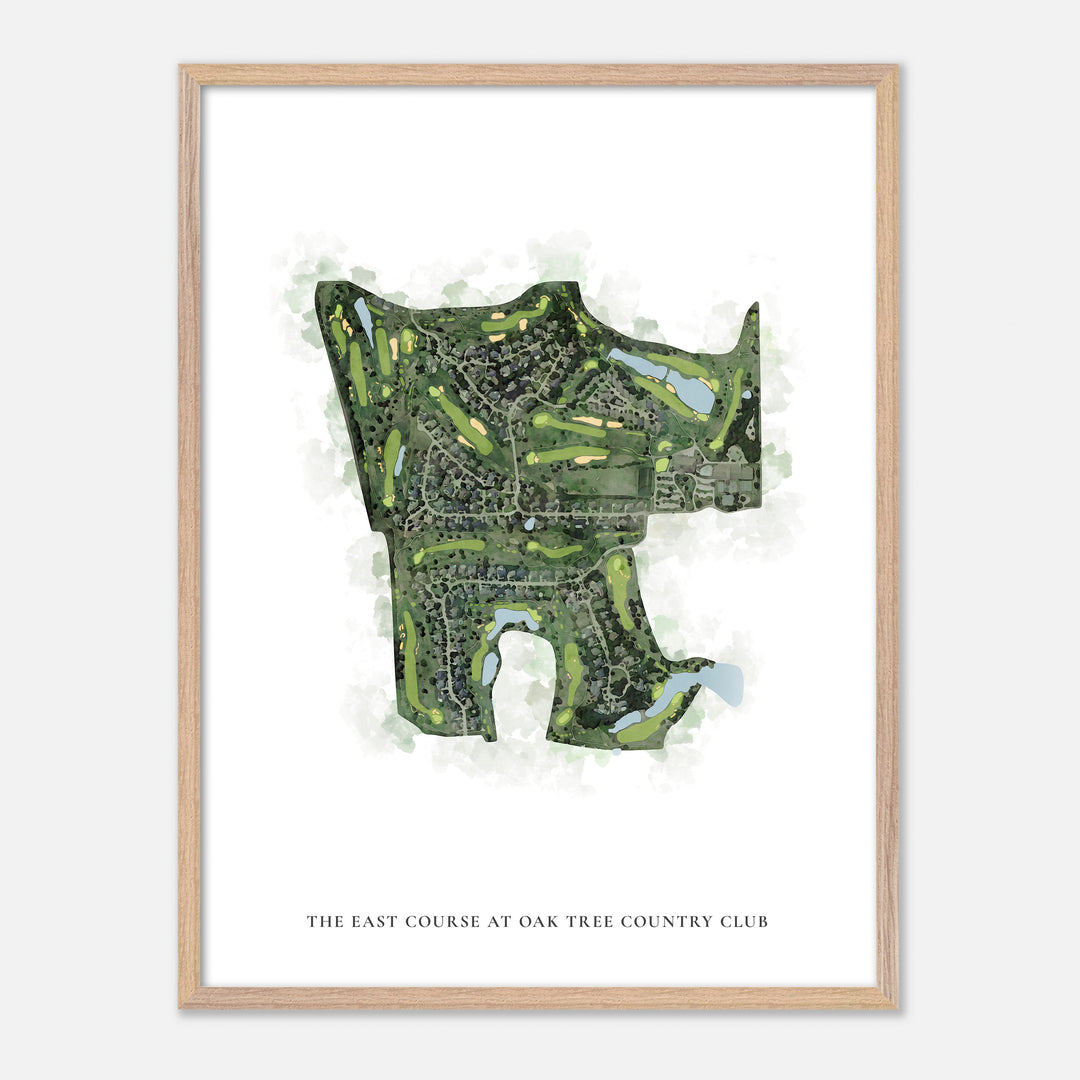 Print of The East Course At Oak Tree Country Club Classic Map