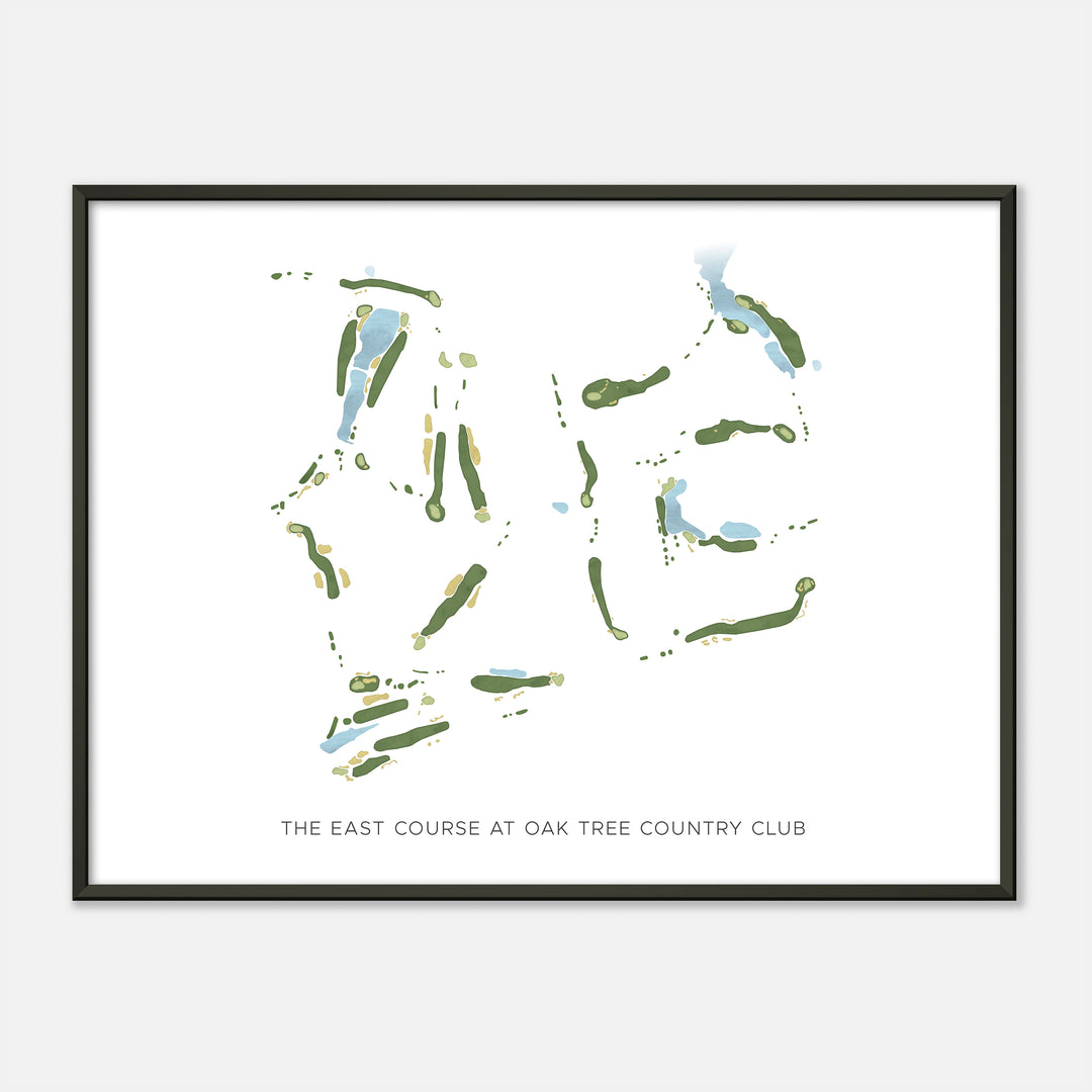 Print of The East Course At Oak Tree Country Club Modern Map