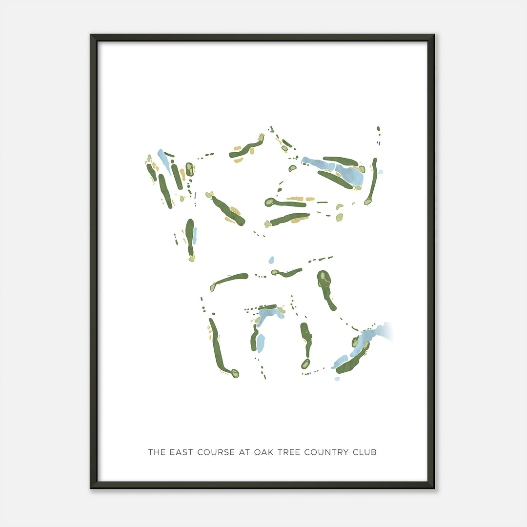 Print of The East Course At Oak Tree Country Club Modern Map