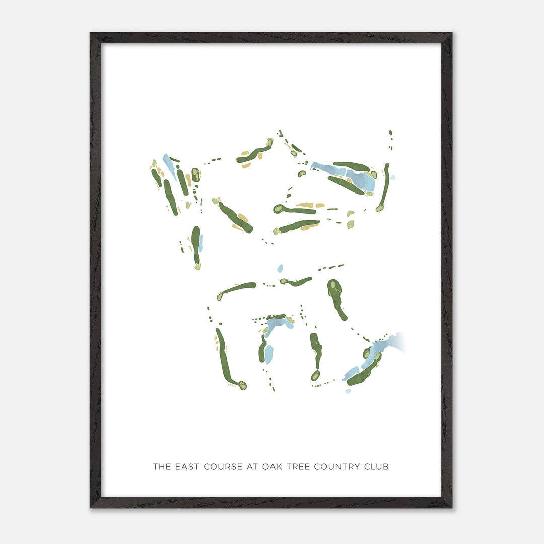 Print of The East Course At Oak Tree Country Club Modern Map