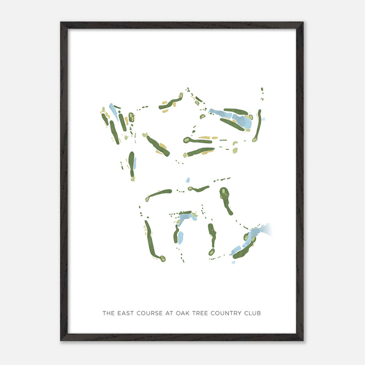 Print of The East Course At Oak Tree Country Club Modern Map