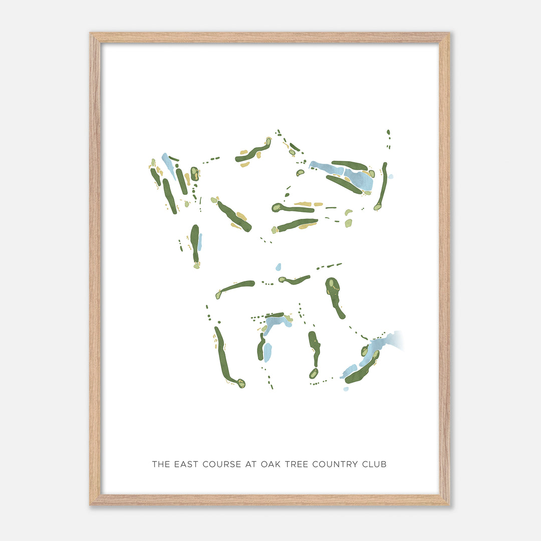 Print of The East Course At Oak Tree Country Club Modern Map