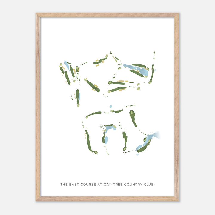 Print of The East Course At Oak Tree Country Club Modern Map