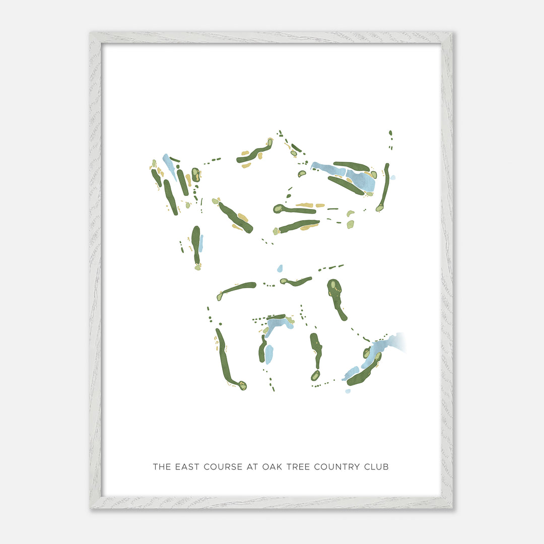 Print of The East Course At Oak Tree Country Club Modern Map