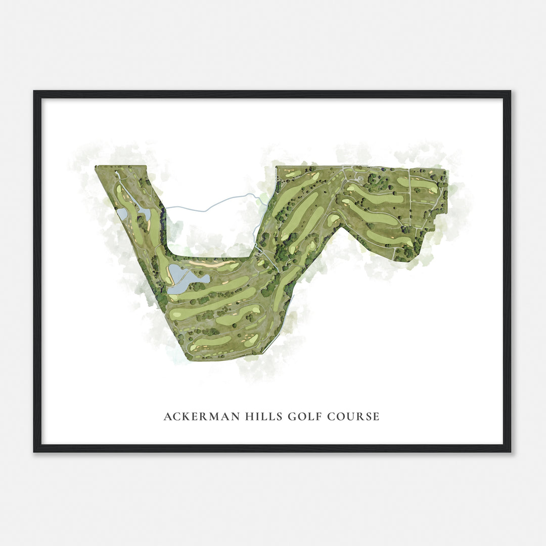 Print of Ackerman Hills Golf Course Classic Map