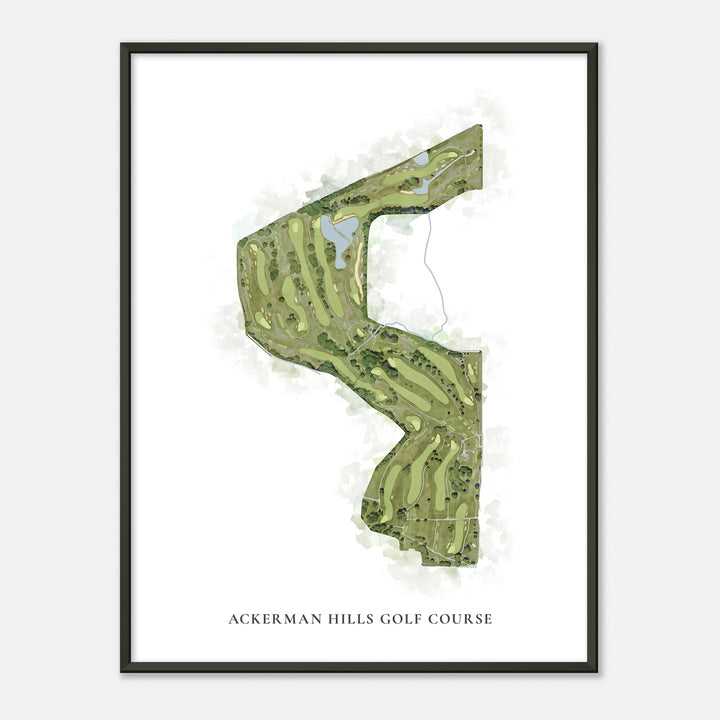 Print of Ackerman Hills Golf Course Classic Map