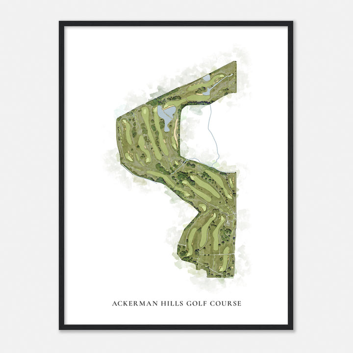 Print of Ackerman Hills Golf Course Classic Map