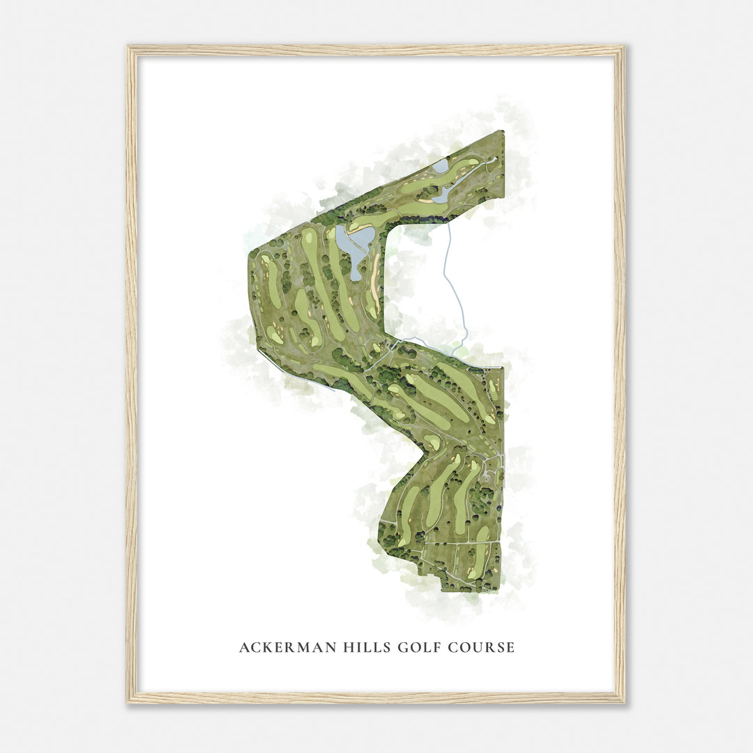 Print of Ackerman Hills Golf Course Classic Map