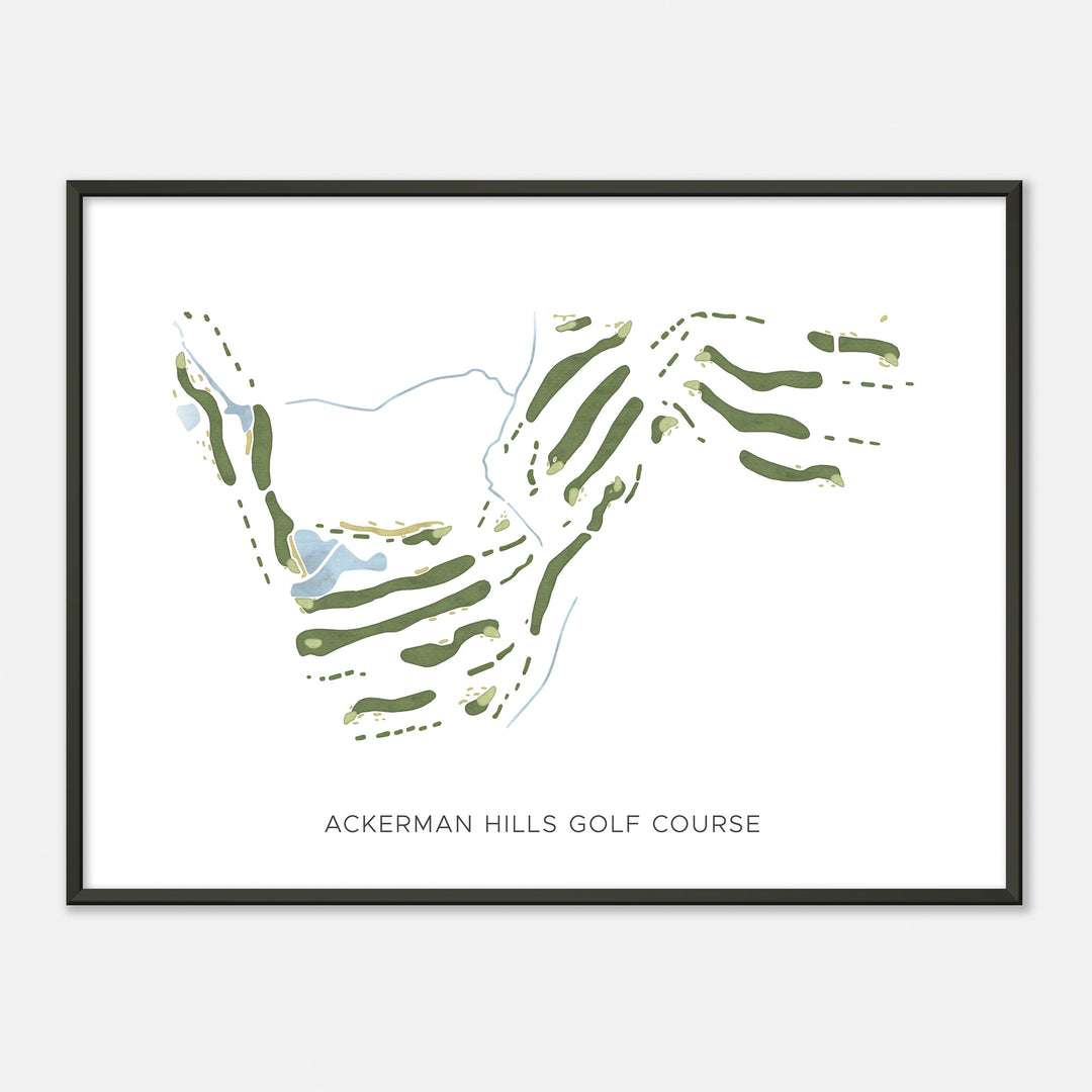 Print of Ackerman Hills Golf Course Modern Map