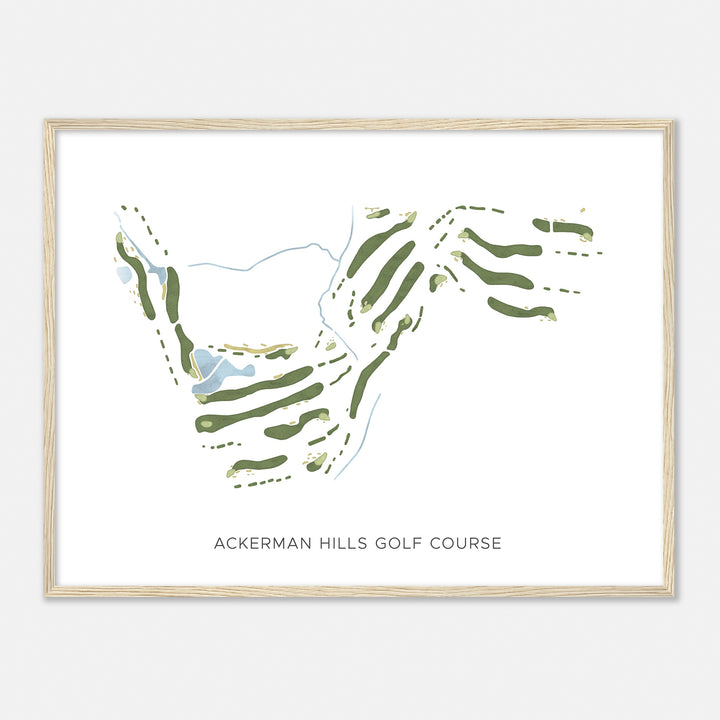 Print of Ackerman Hills Golf Course Modern Map