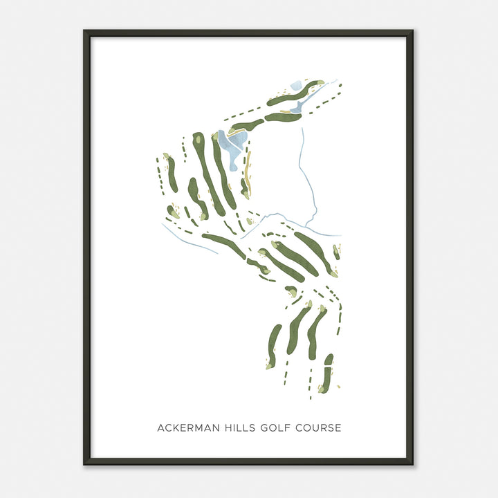 Print of Ackerman Hills Golf Course Modern Map