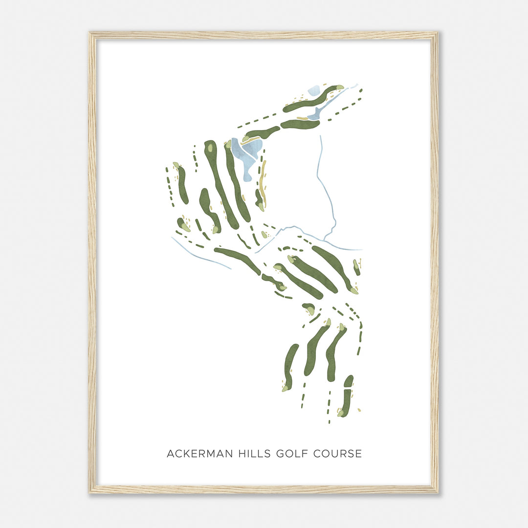 Print of Ackerman Hills Golf Course Modern Map