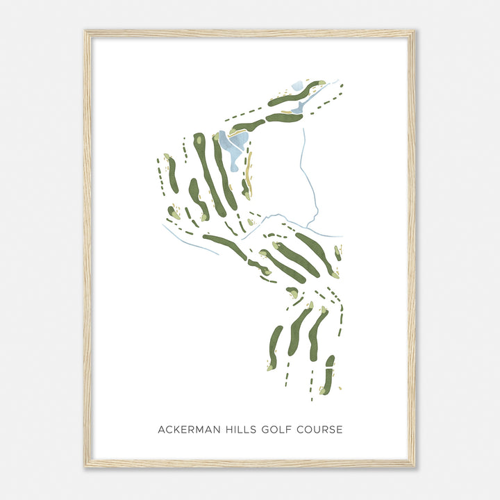 Print of Ackerman Hills Golf Course Modern Map