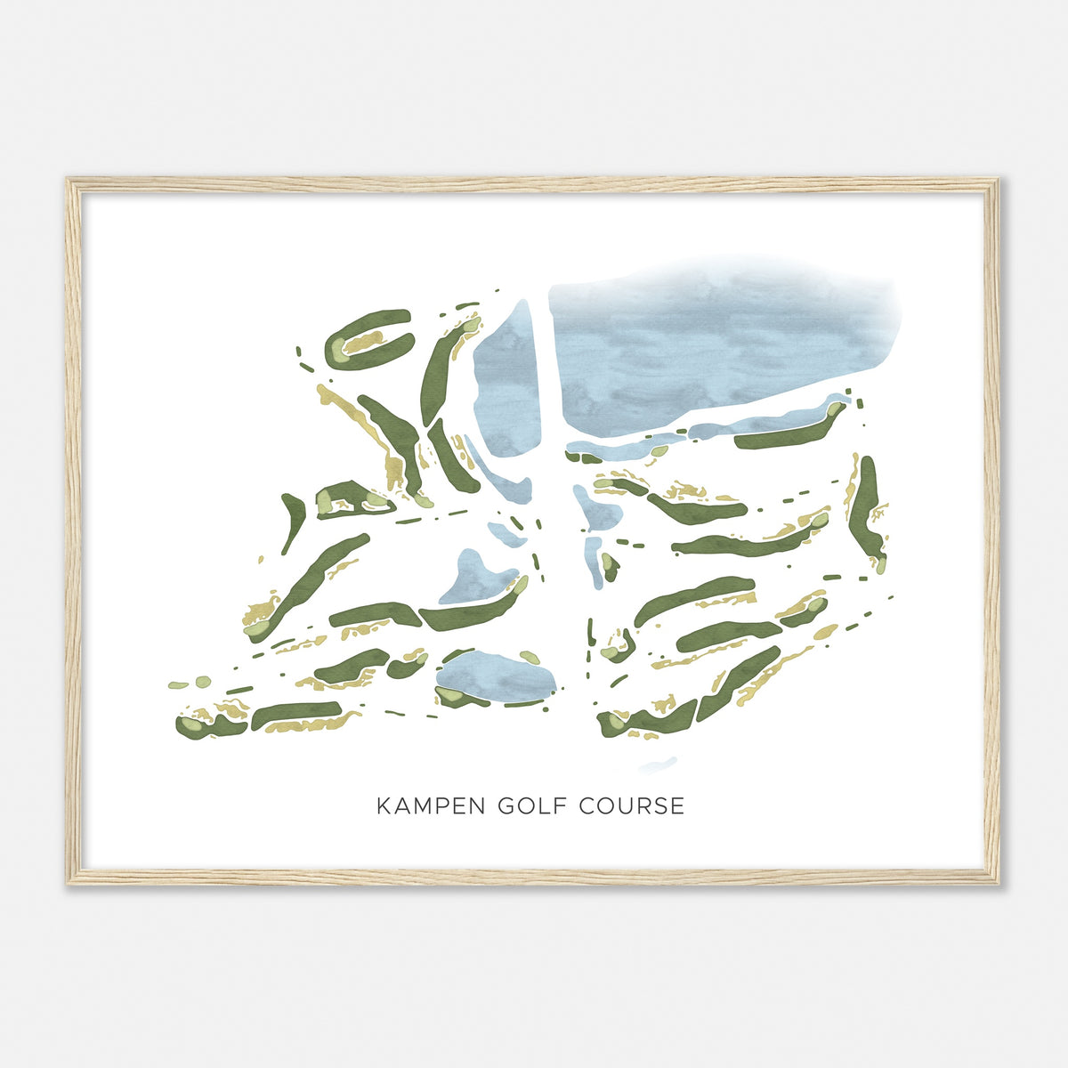 Print of Kampen Golf Course Modern Map