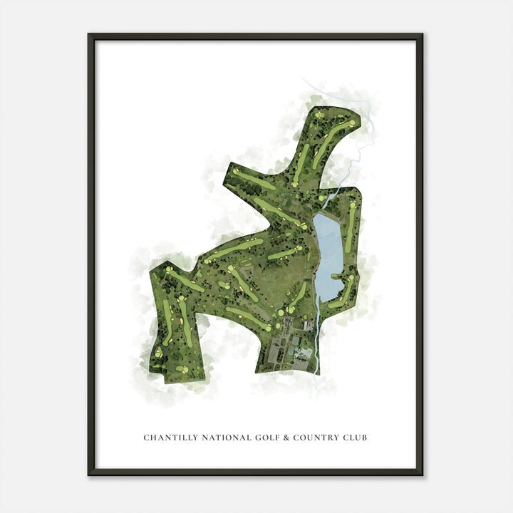 Print of Chantilly National Golf &amp; Country Club Classic Map