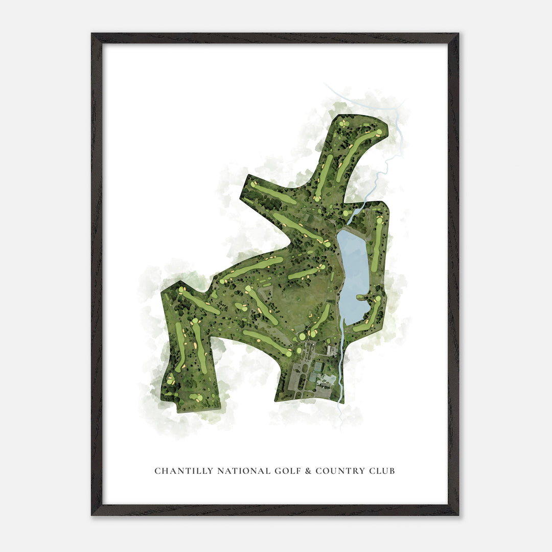 Print of Chantilly National Golf &amp; Country Club Classic Map