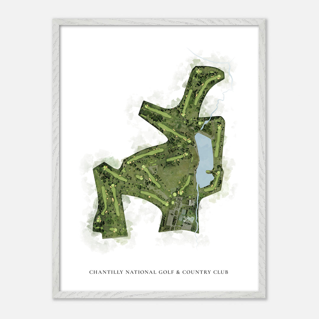 Print of Chantilly National Golf &amp; Country Club Classic Map
