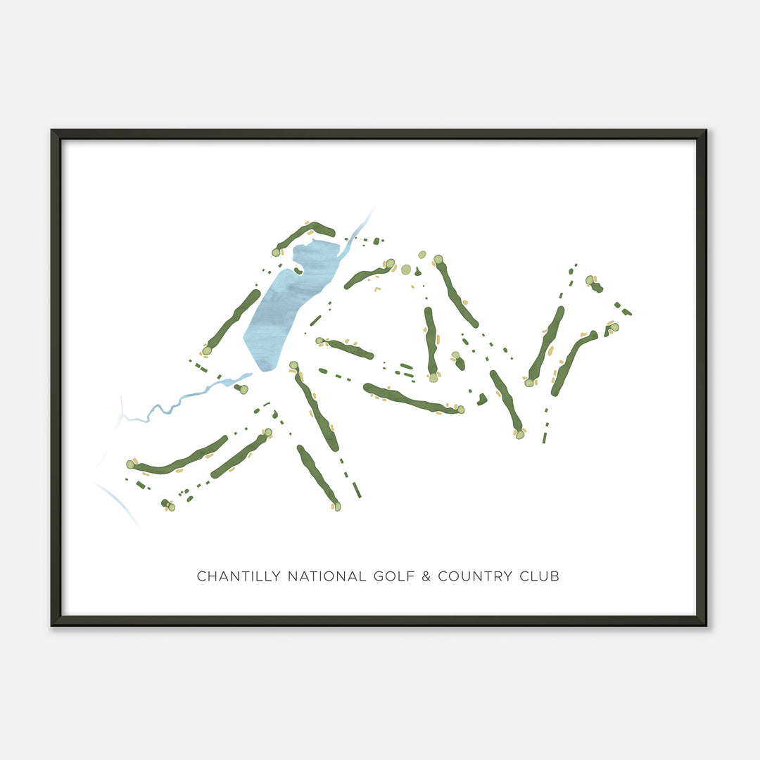 Print of Chantilly National Golf &amp; Country Club Modern Map