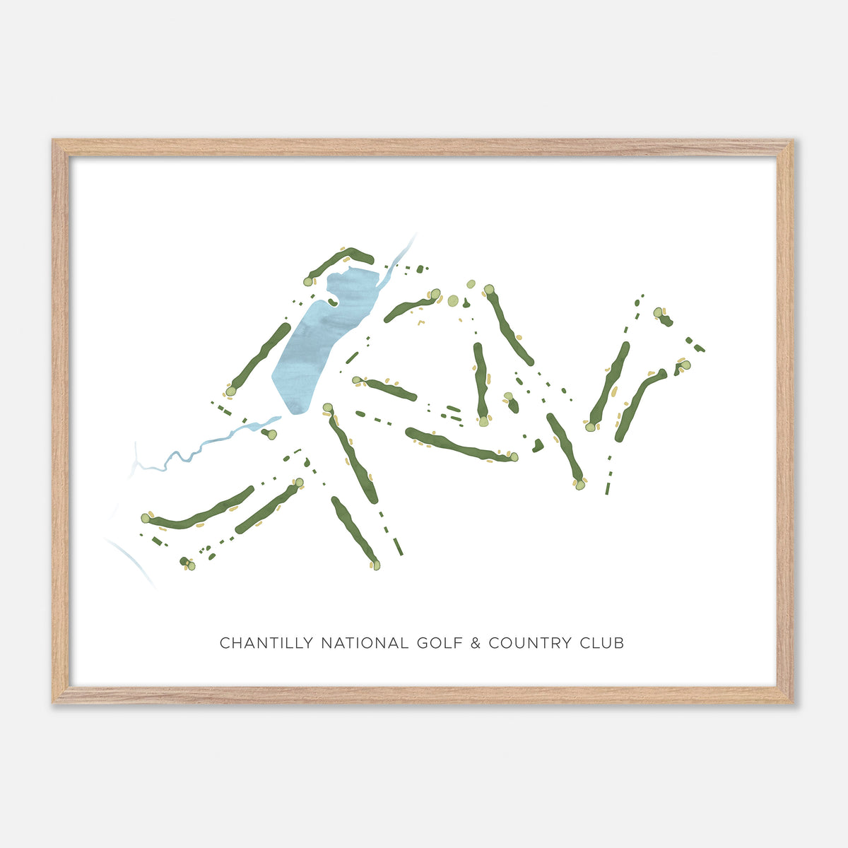 Print of Chantilly National Golf & Country Club Modern Map