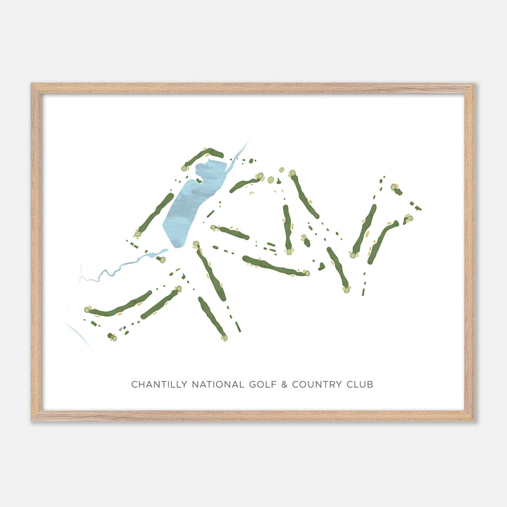 Print of Chantilly National Golf &amp; Country Club Modern Map