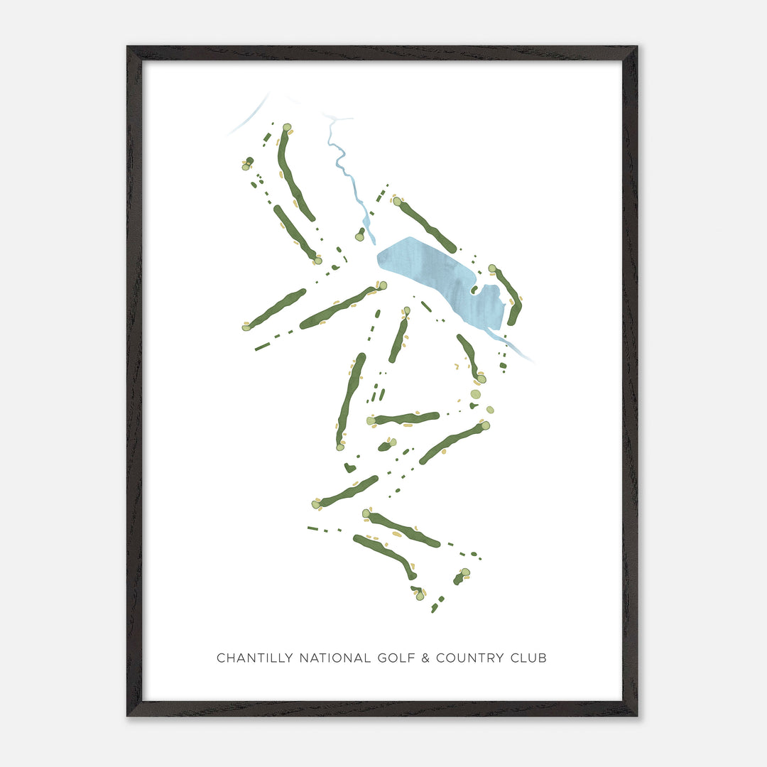 Print of Chantilly National Golf &amp; Country Club Modern Map