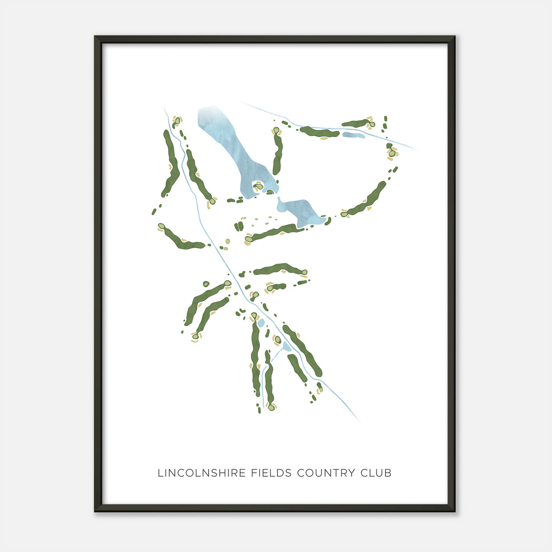 Print of Lincolnshire Fields Country Club Modern Map