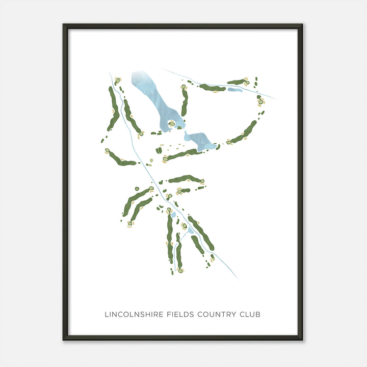 Print of Lincolnshire Fields Country Club Modern Map