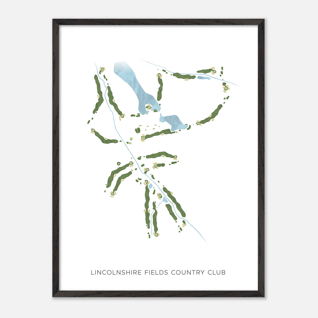 Print of Lincolnshire Fields Country Club Modern Map