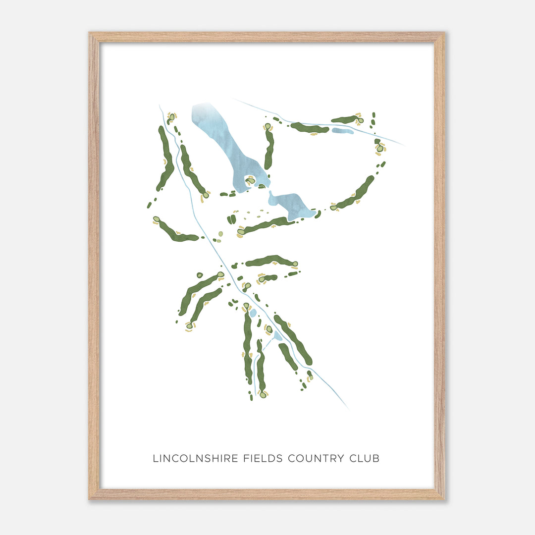 Print of Lincolnshire Fields Country Club Modern Map