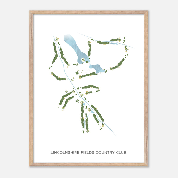 Print of Lincolnshire Fields Country Club Modern Map