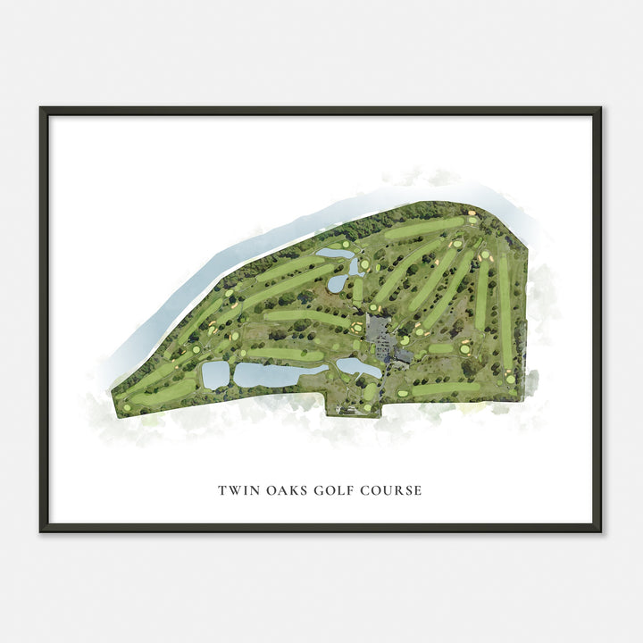 Print of Twin Oaks Golf Course Classic Map