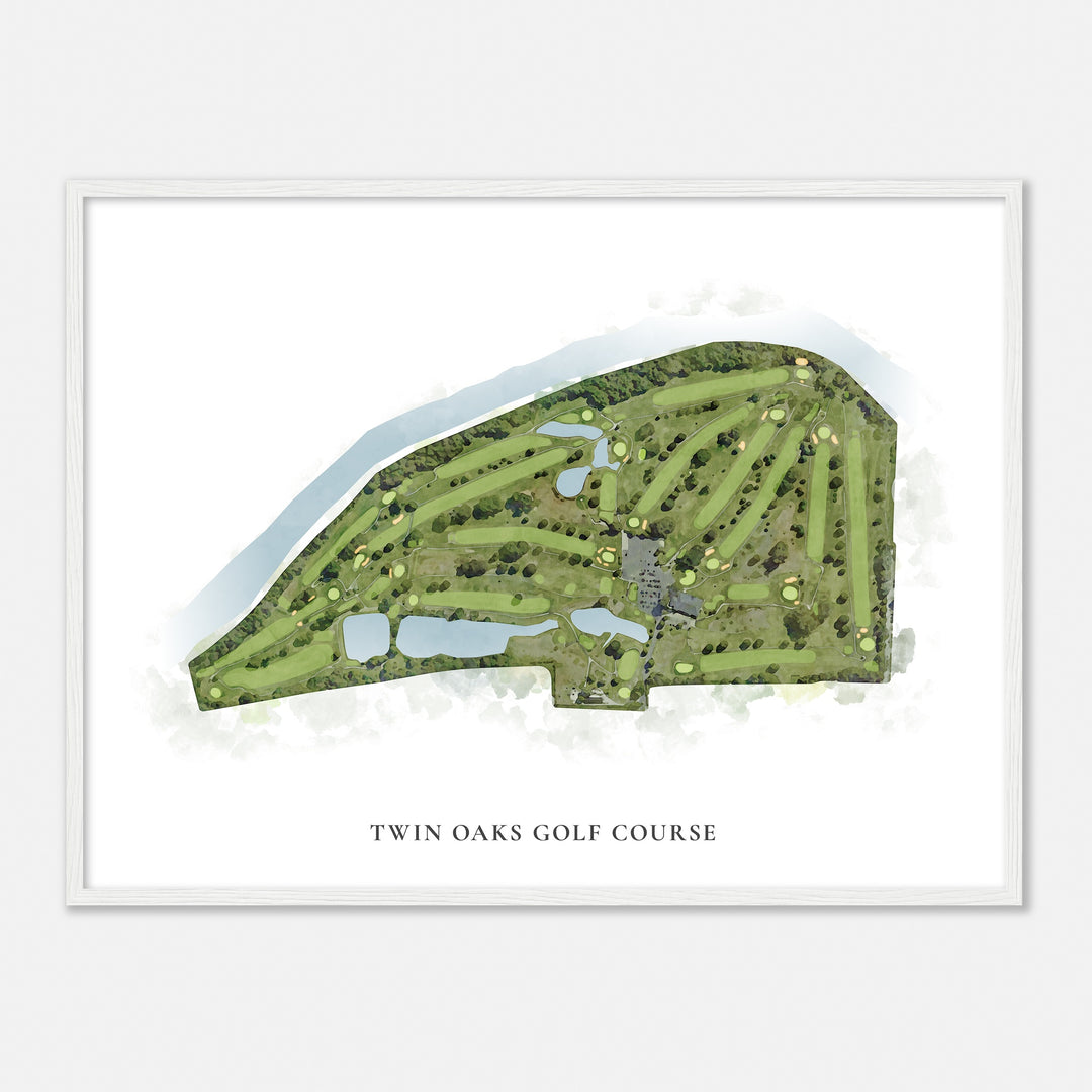 Print of Twin Oaks Golf Course Classic Map