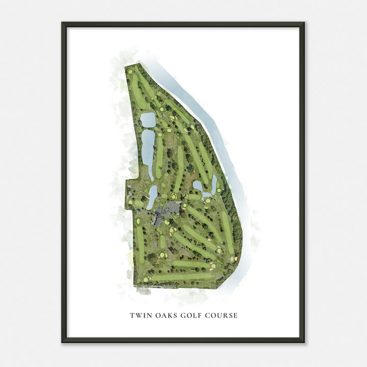 Print of Twin Oaks Golf Course Classic Map