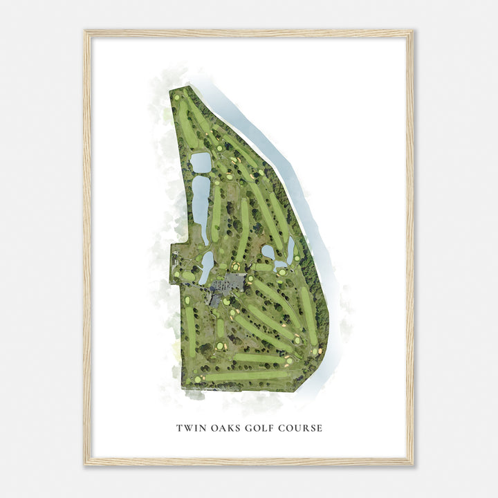 Print of Twin Oaks Golf Course Classic Map